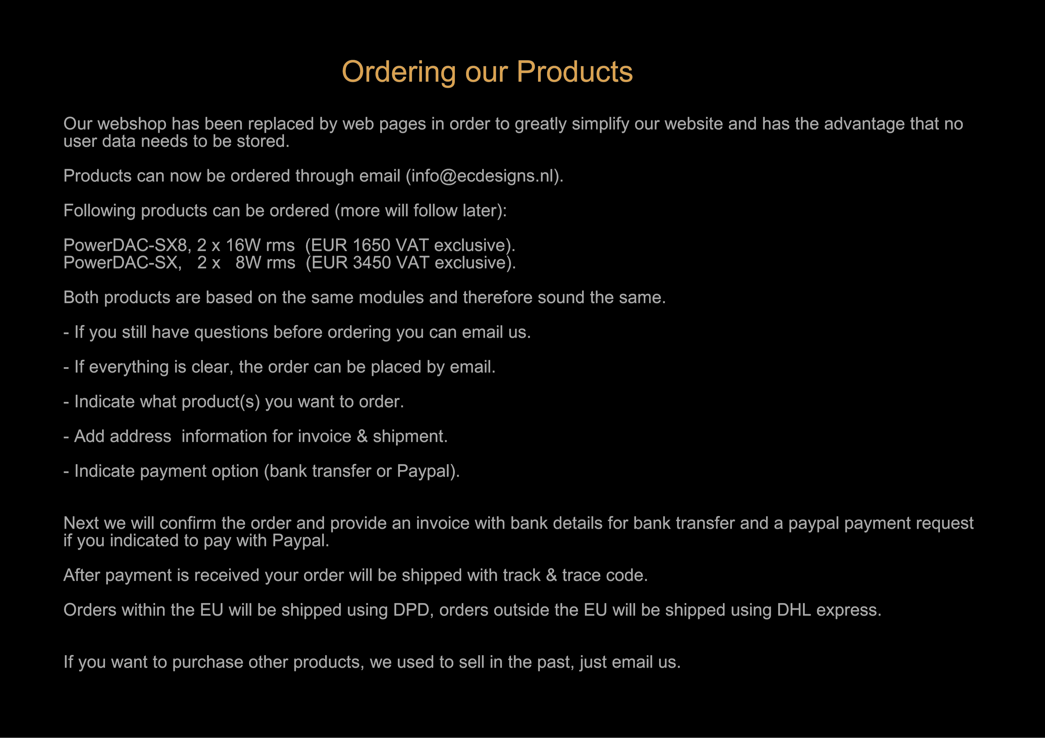 ordering